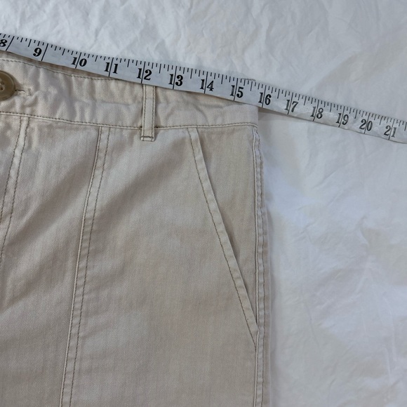 FREE PEOPLE Cream Striped Wide Leg Cropped Utility Pants 10 - Picture 8 of 11